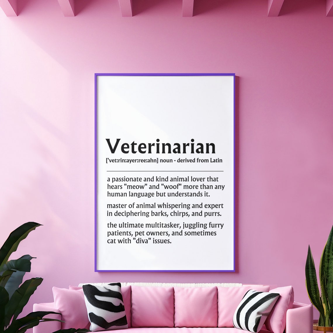 Veterinarian Funny Definition Animal Whisperer Office Gift Poster - Image 9