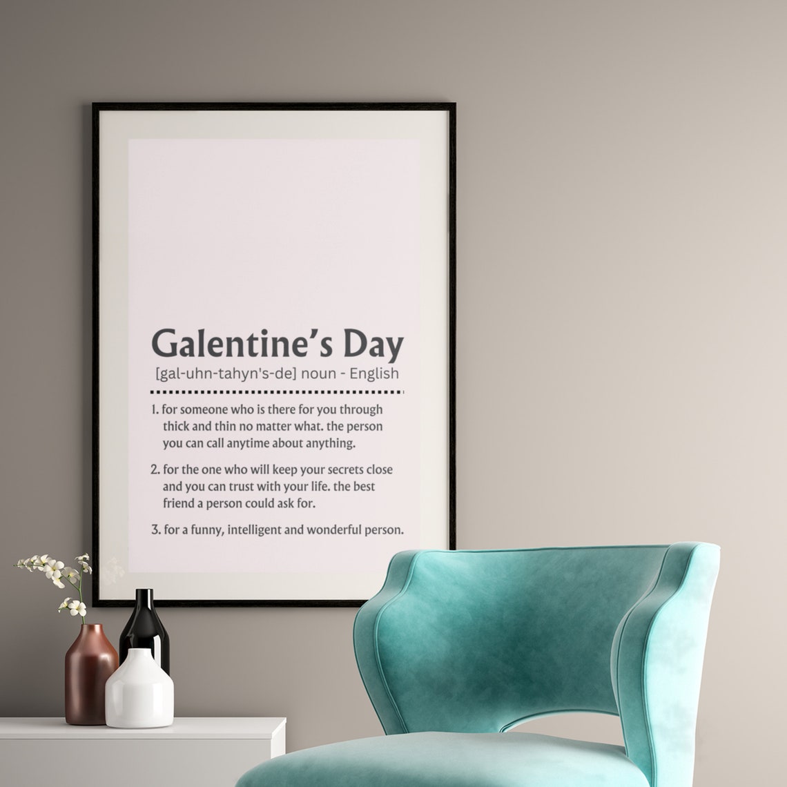 Galentines Day Definition Sign Best Friend Gift For Her Poster - Image 2