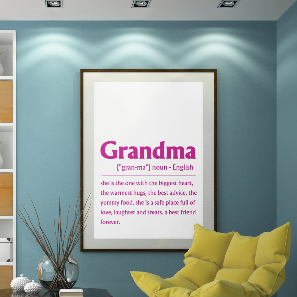 Grandma Definition Pink Sign Best Friend Forever Gift Poster - Image 9