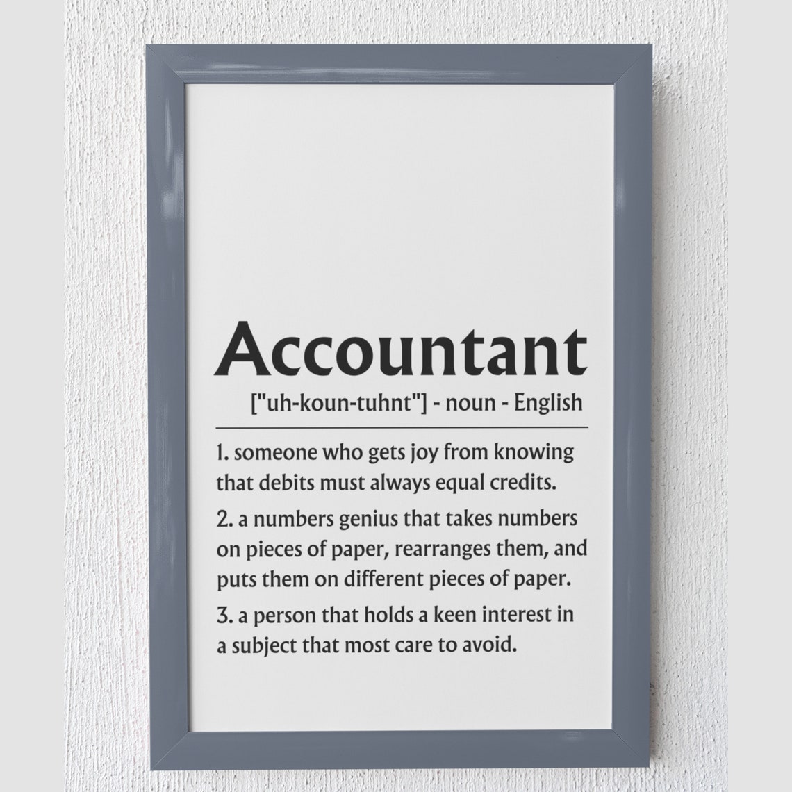 Accountant Definition Sign Debits Credits Funny Work Gift Poster - Image 8