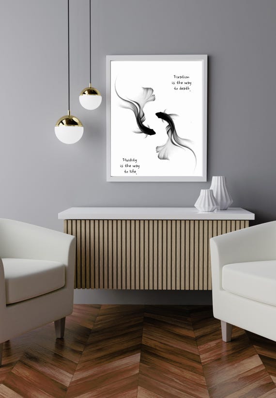 Fluidity Minimalist Zen Art Japanese Decor Peaceful Wall Enlightenment Print Buddhist