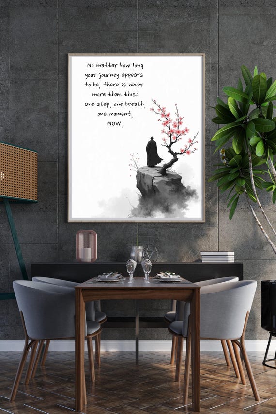 Only One Moment Mindfulness Meditation Wall Art Instant Zen Quote Print For Home Or Office Decor Minimalist Poster