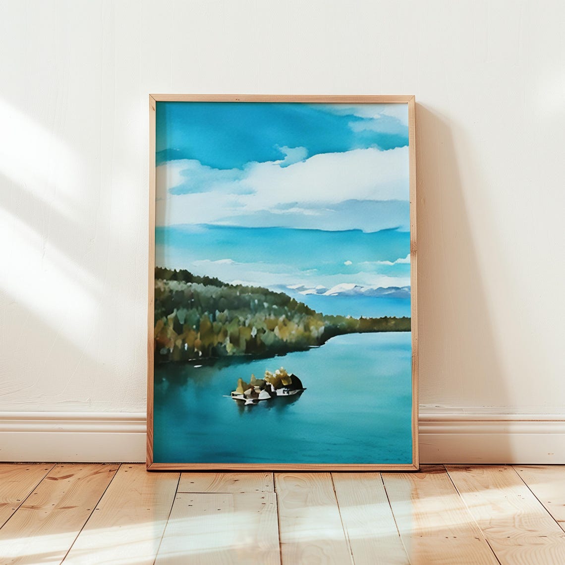 Lake Tahoe Watercolor Painting Lake Tahoe Art Print Lake Tahoe Wall Art Travel Poster Travel Gift Art Print Unique Home Decor