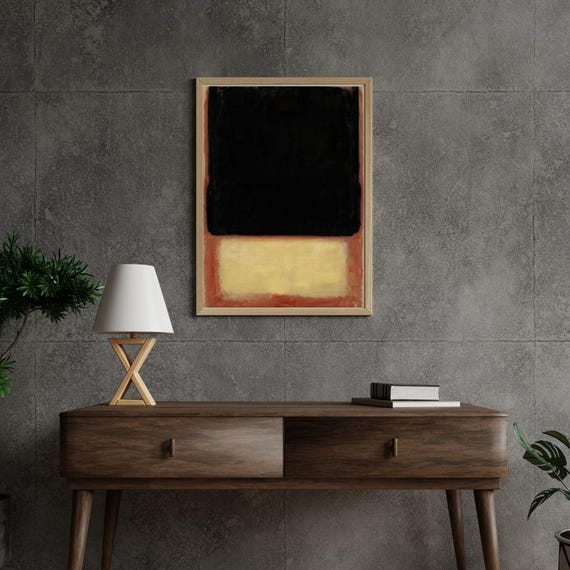 Mark Rothko Inspired Black And Yellow Abstract Art Print Minimalist Color Block Painting Bold Contemporary Wall Art For Modern Home Decor