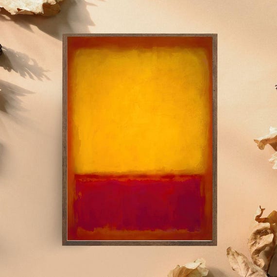 Mark Rothko Inspired Yellow And Red Abstract Art Print Minimalist Color Block Wall Art Bold Modern Painting For Contemporary Home Decor