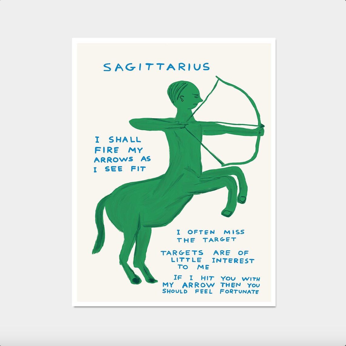 Sagittarius Green Centaur Archer Funny Zodiac Star Sign Poster - Image 2