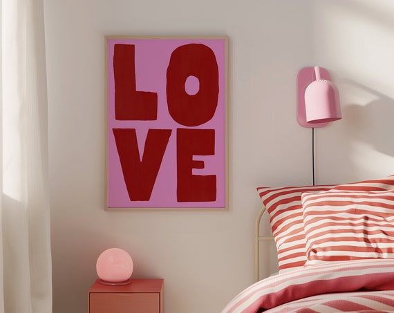 Love Art Print Trendy Art Prints Typography Poster Bold Typography Art Trendy Aesthetic Room Decor Modern Typography Poster 70s Poster