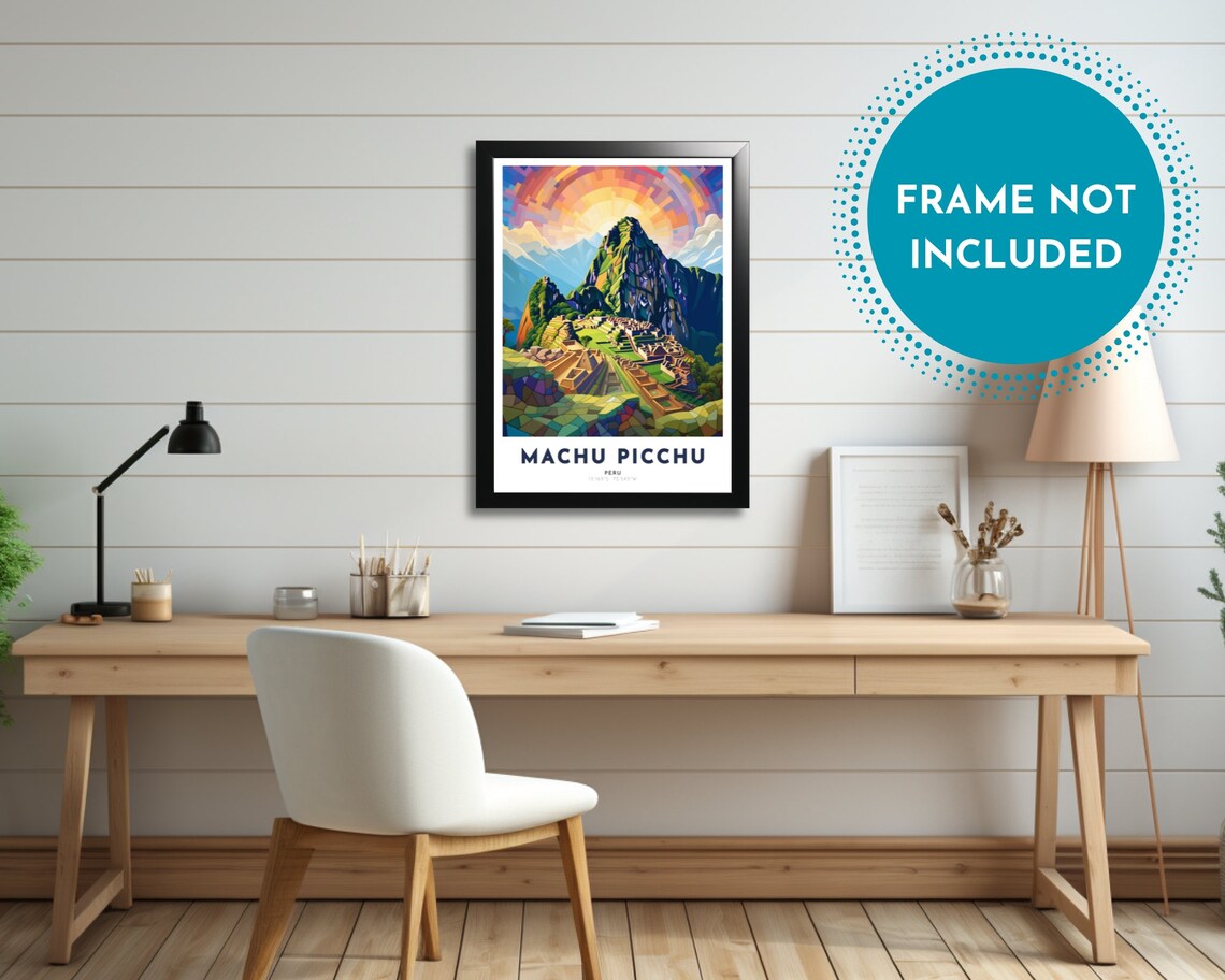 Machu Picchu Peru Ancient Inca Citadel Sunrise Travel Poster - Image 2