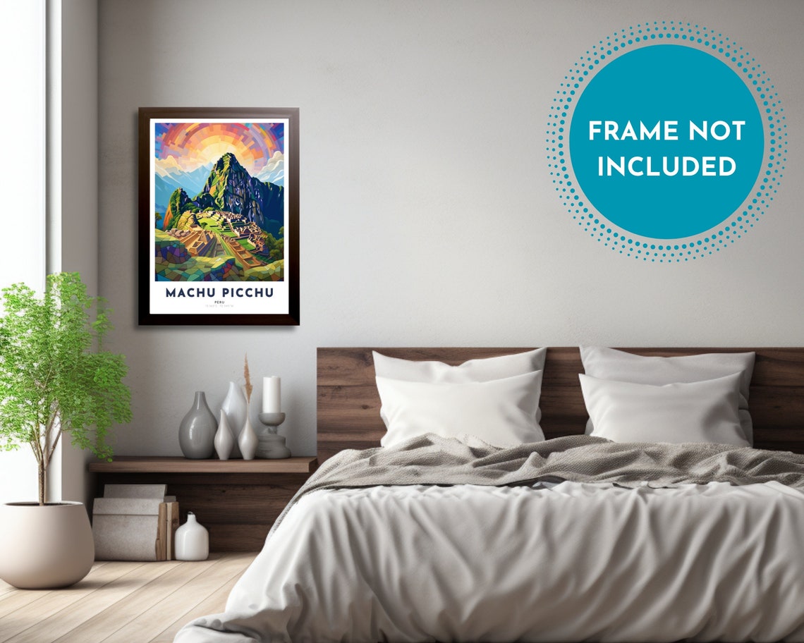 Machu Picchu Travel Poster Of Peru Art Nouveau Gift For Lovers Of Machu Picchu Peru Wall Art Decor Print Of Andes Painting - Image 4