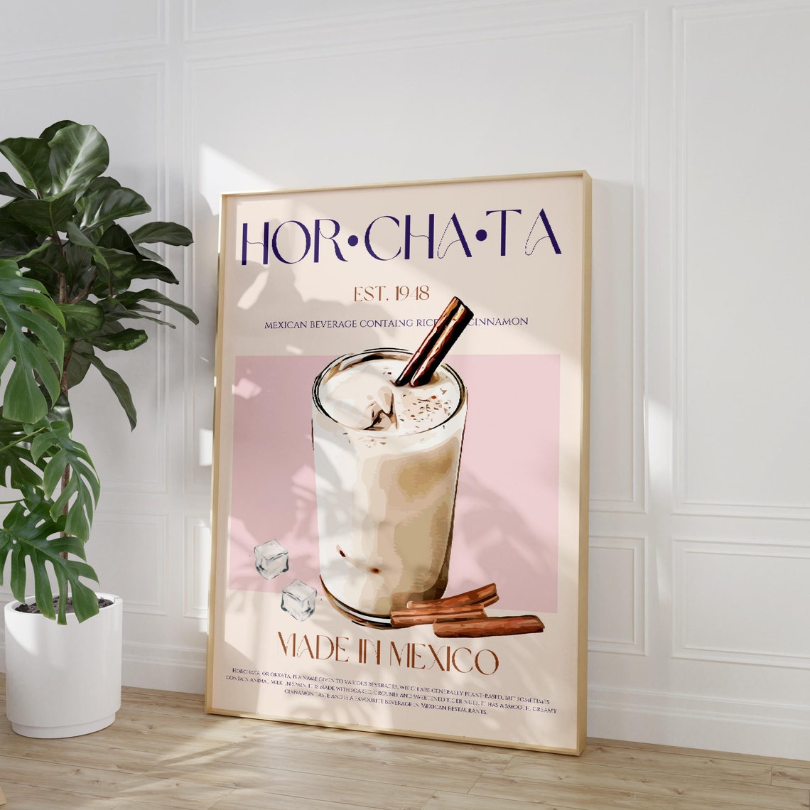 Horchata Mexican Cinnamon Drink Mid Century Exhibition Art Poster