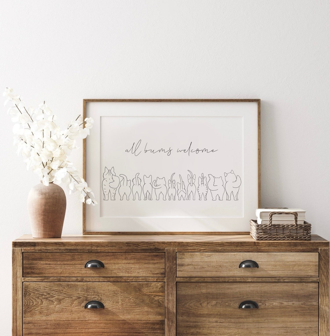 All Bums Welcome Eleven Cats Backs Up Funny Cat Lovers Line Poster - Image 2