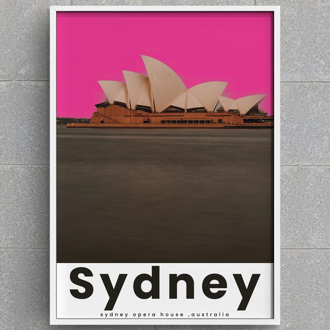 Sydney Opera House Australia Poster Pink Sky Modern Architecture