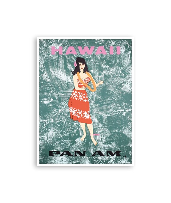 Hawaii Travel Poster Wall Art Print Retro Xr2988