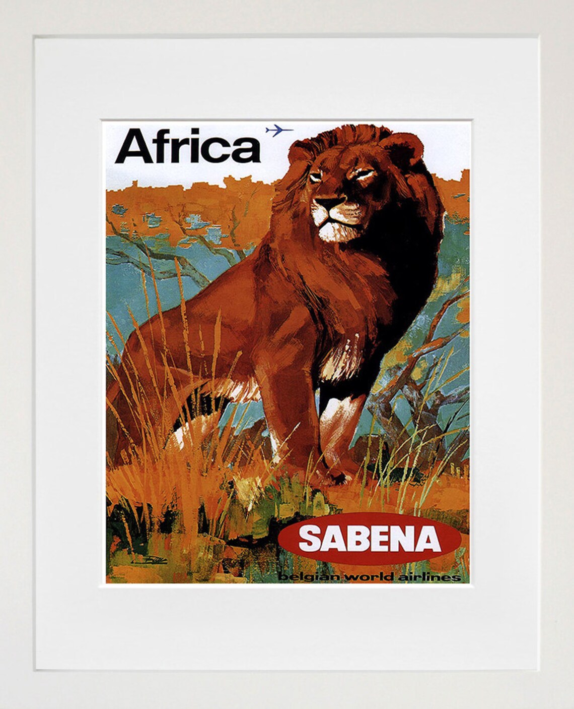 Africa Travel Art Lion Poster, African Wall Art Print - Image 2