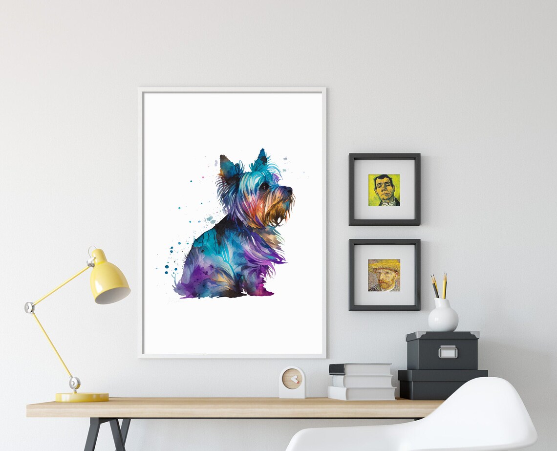 Little Yorkshire Terrier Watercolour Art Print, Dog Lover - Image 4