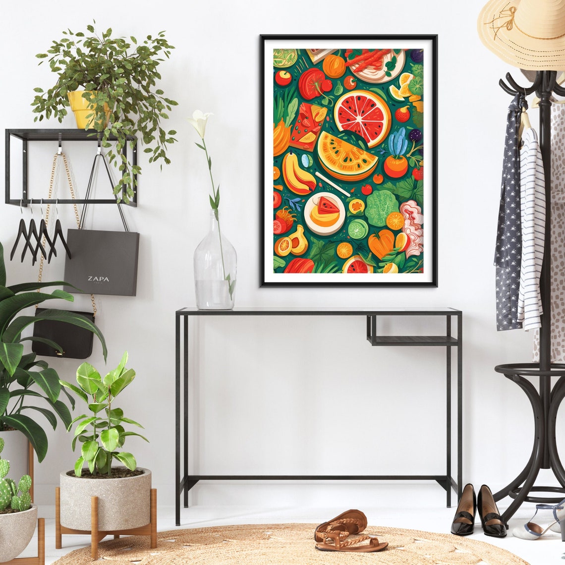 Colorful Fruit Illustration Citrus and Berries Cheerful Kitchen Print - Image 2