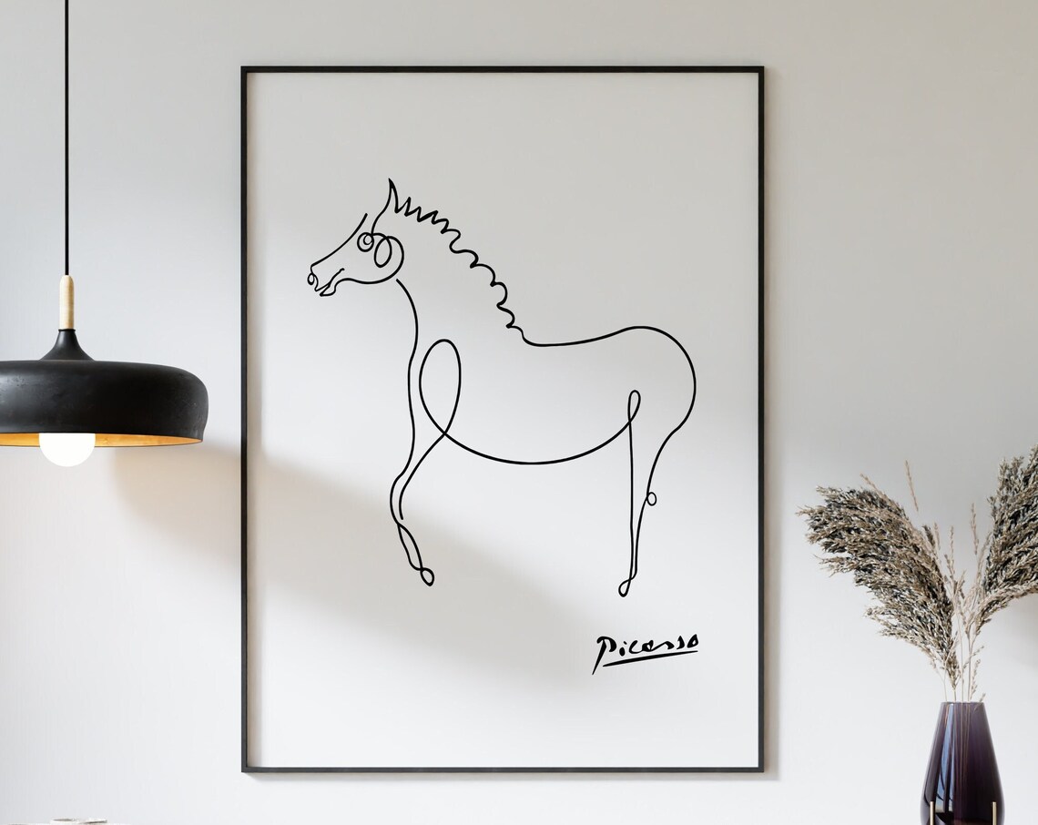 Picasso Horse Line Art Poster Horse Art Minimalist Decor Animal Wall Art Fashion Print Animal Gift Line Art Print Gift A1a2a3a4 - Image 3