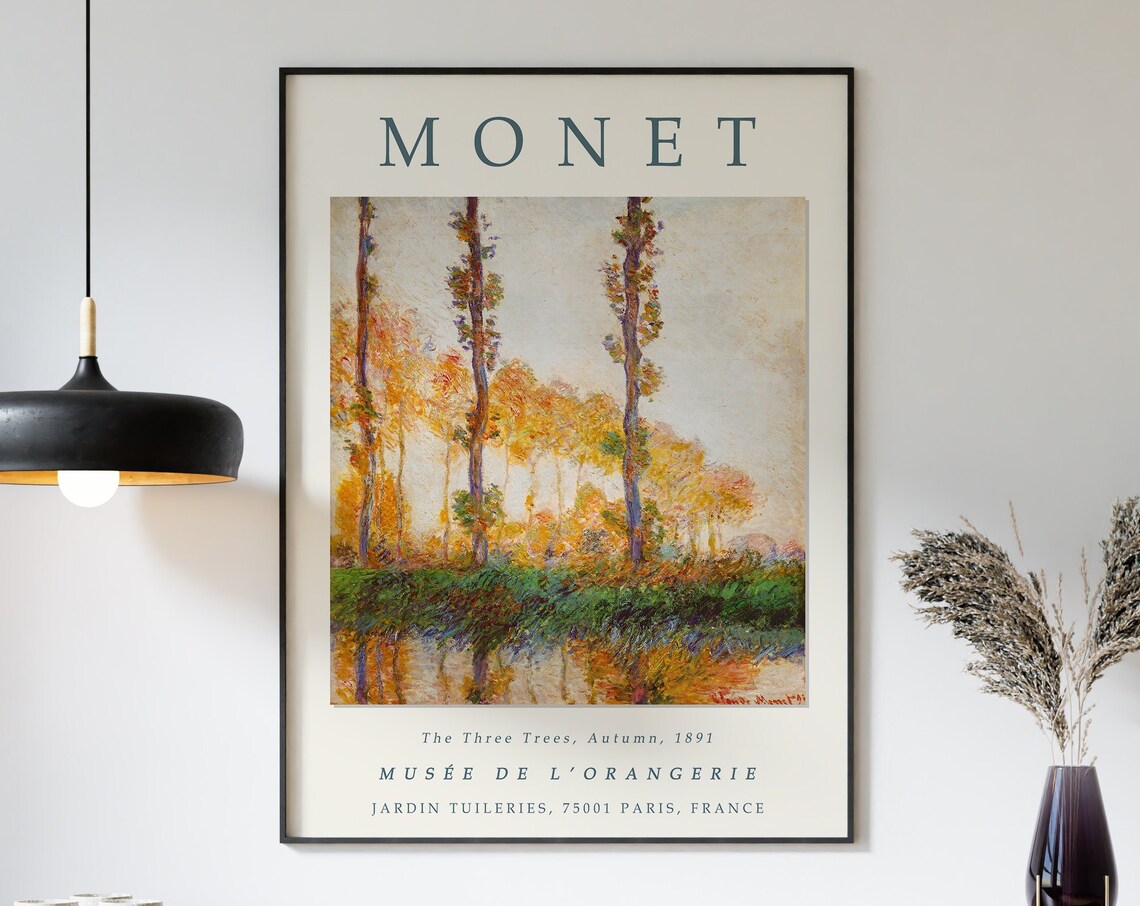 Claude Monet The Three Trees Vintage French Art Print - Image 3