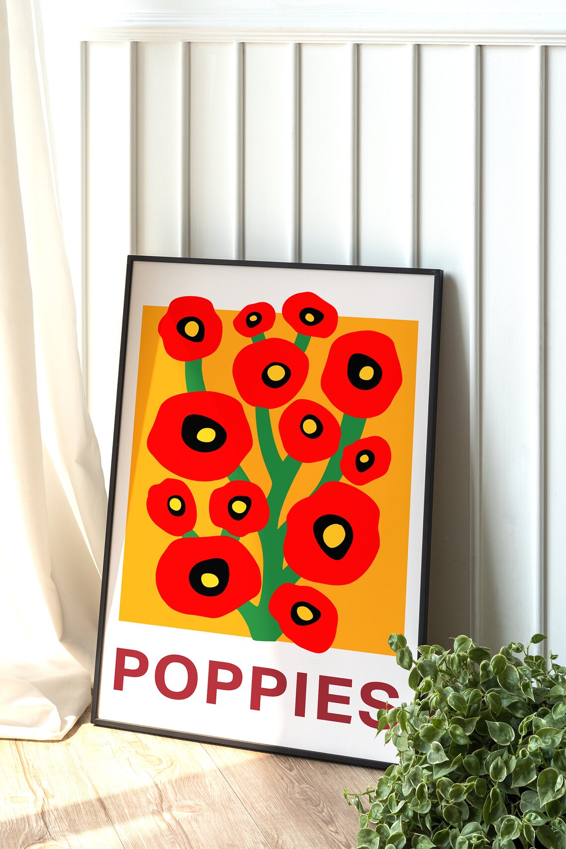 Poppies Flowers Art Print, Boho Floral Typography - Image 3