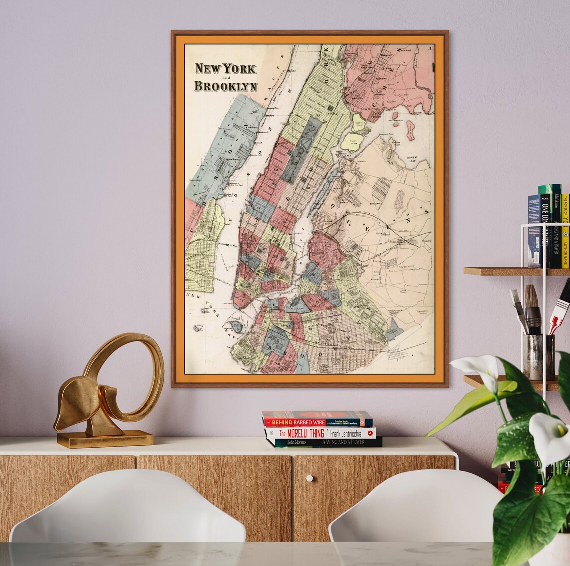 Old Map Of New York City, Vintage Antique Map - Image 3