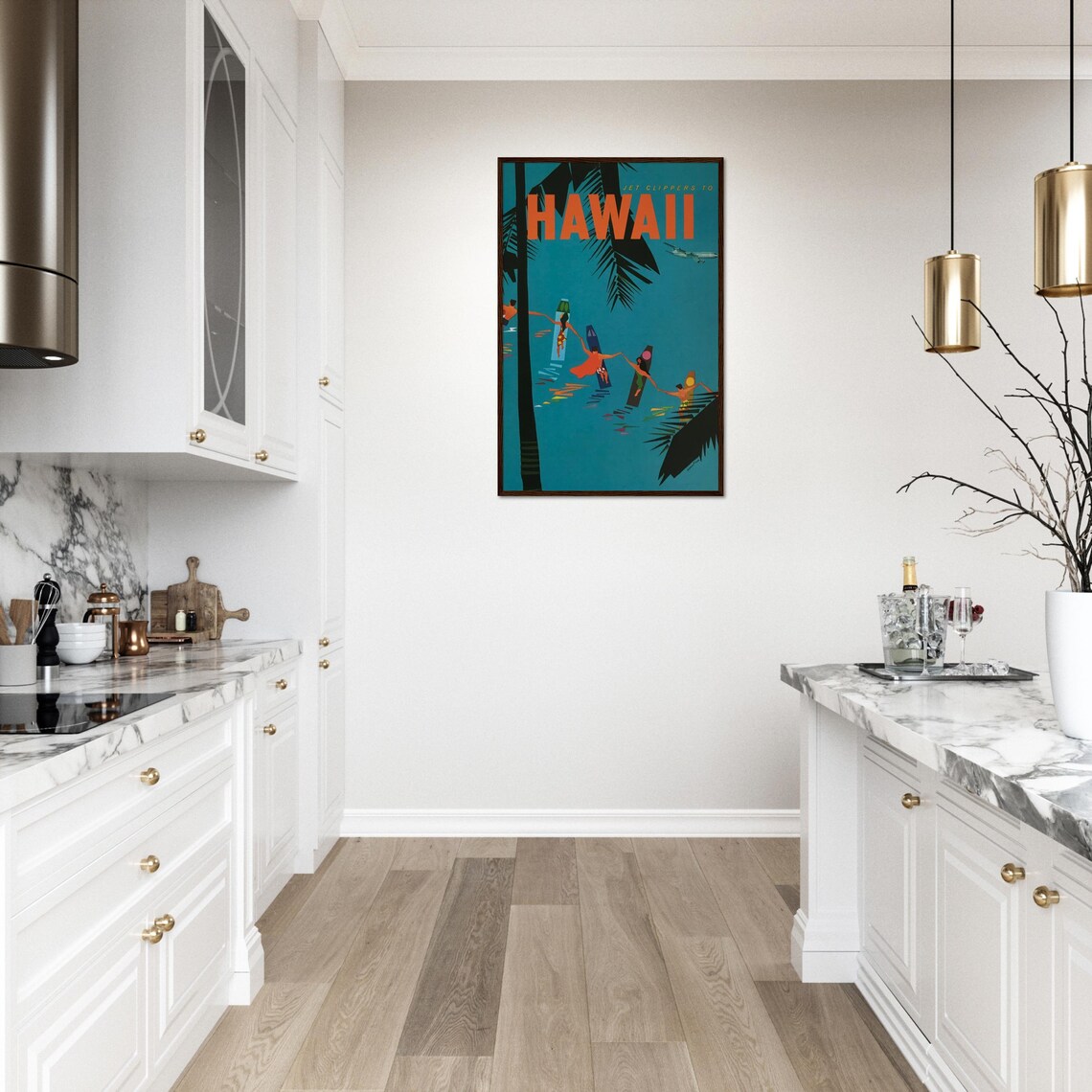 Hawaii Retro Travel Poster, Vintage Coastal Decor - Image 4