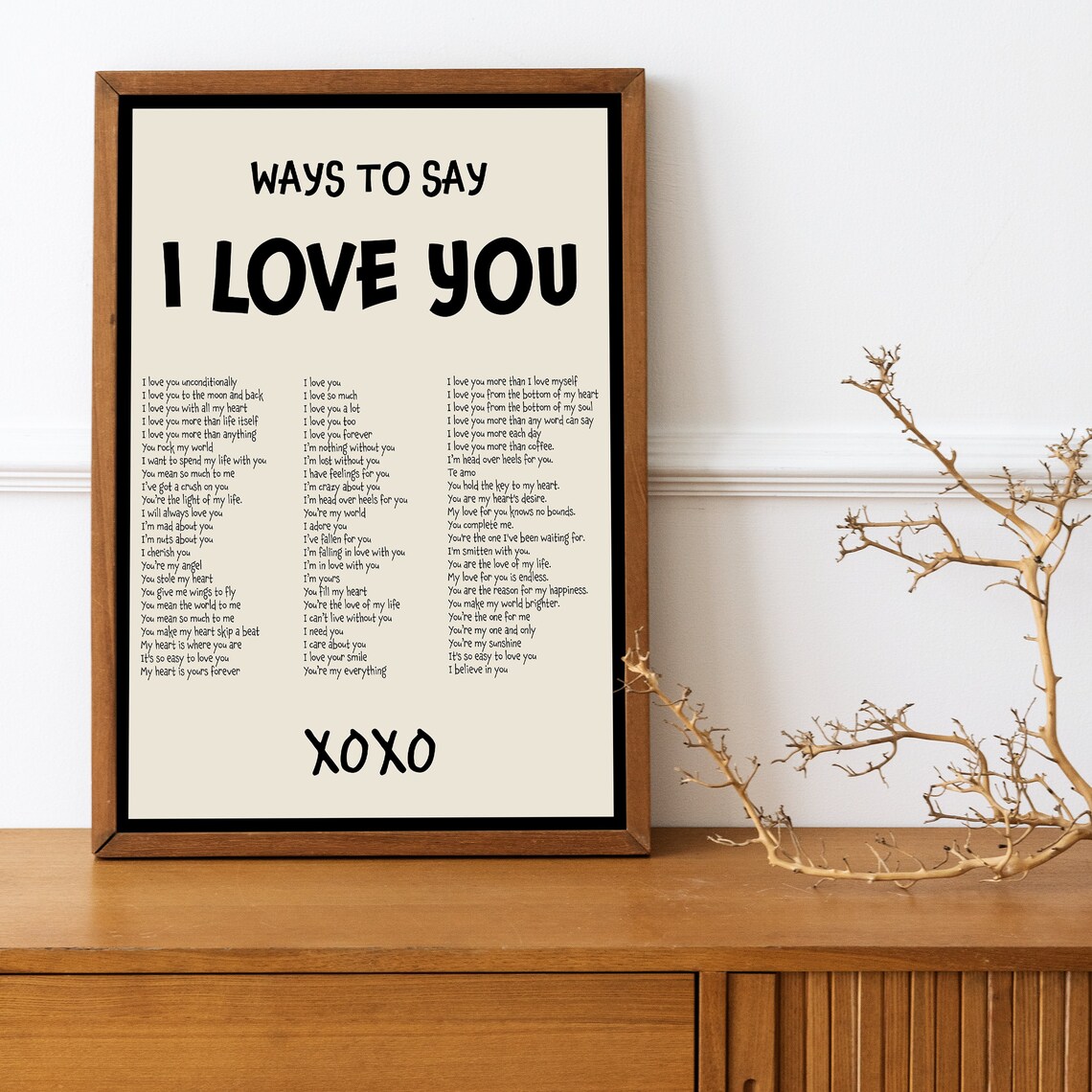 I Love You Typography, Retro Boho Wall Decor - Image 2
