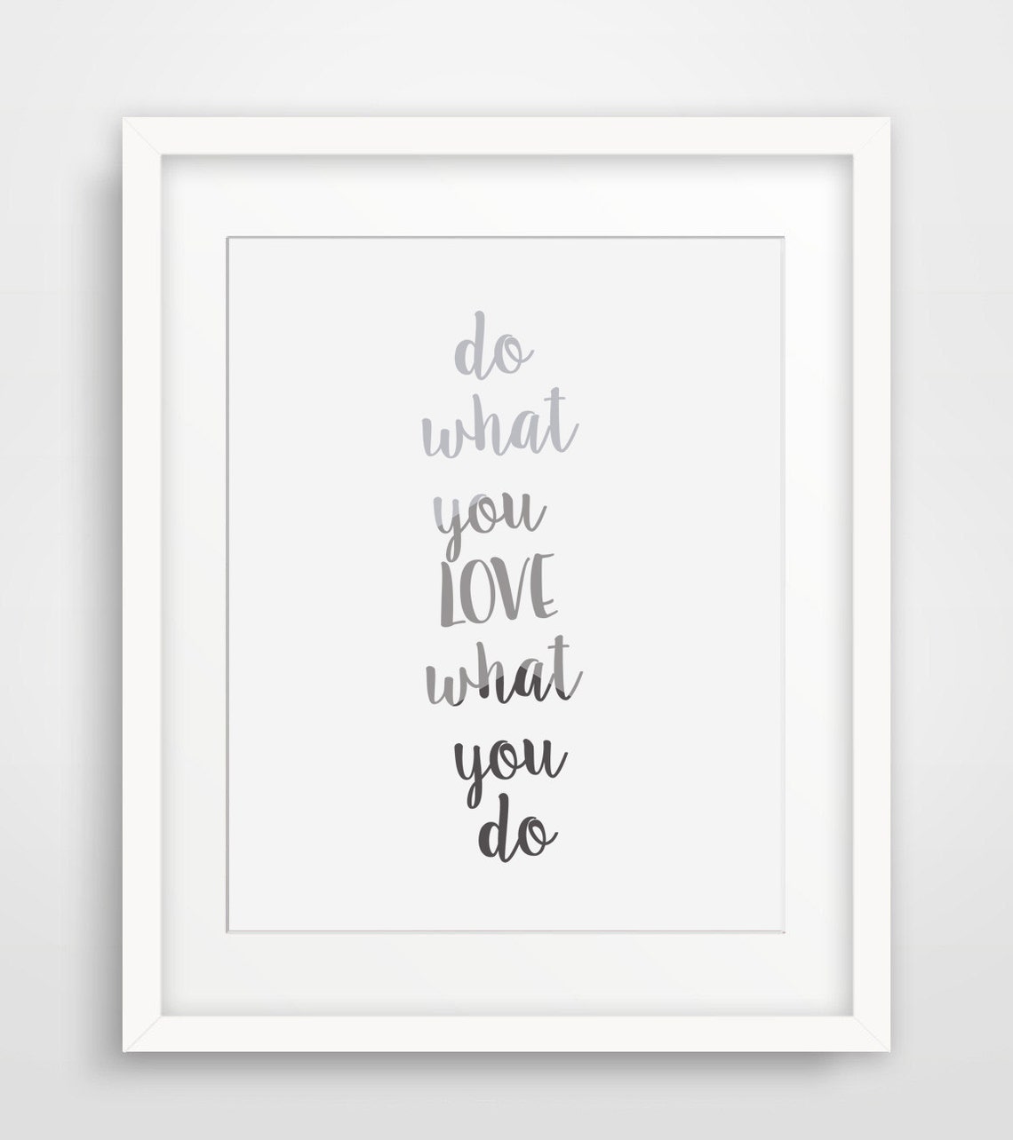 Do What You Love Ombre Script Motivational Quote Typography Poster - Image 2