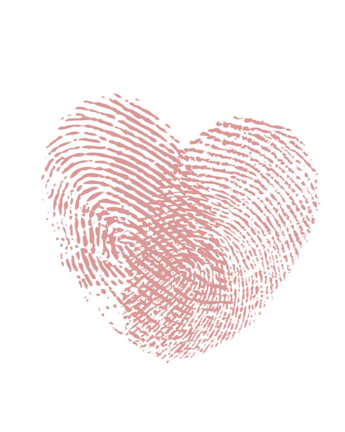 Pink Fingerprint Heart Valentine Love Modern Minimalist Wall Art Print