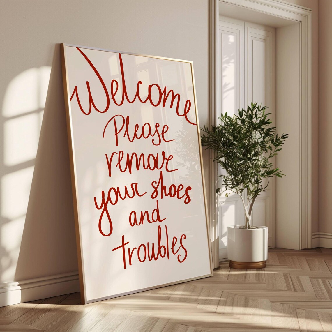 Shoes Off Sign Funny Entryway Retro Art Print - Image 3