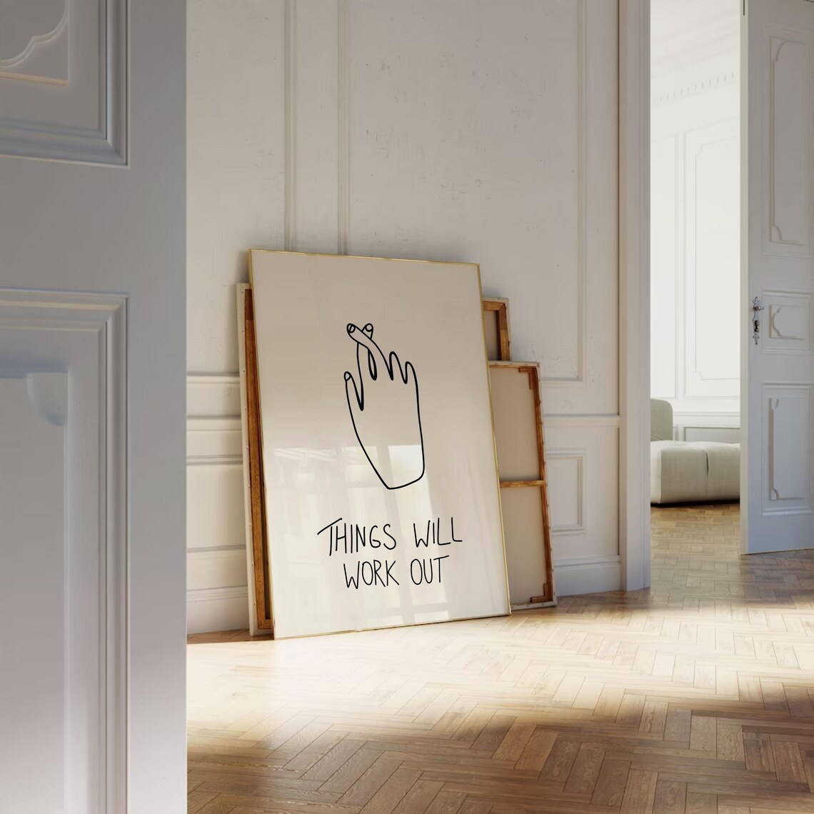 Things Will Work Out Print Positive Affirmations Poster Motivational Decor Cute Office Wall Art Retro Trendy Wall Art - Image 3