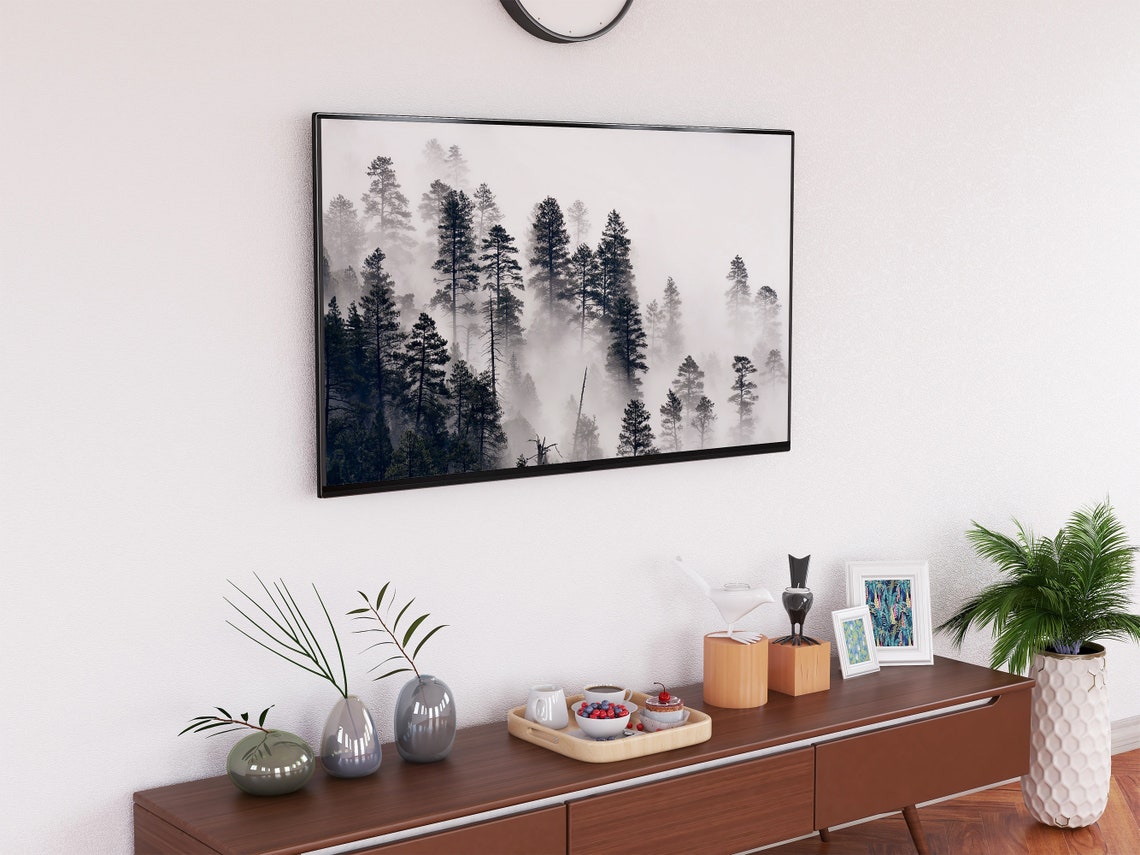 Frame Tv Art Misty Forest Photo For Frame Tv Tv Art Instant - Image 2