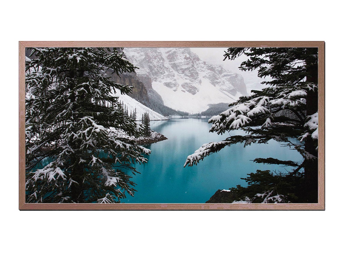 Lake Louise Alberta Turquoise Lake Snowy Peaks Winter Rockies Poster