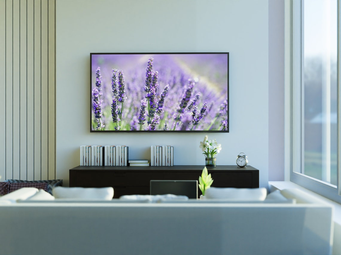 Purple Lavender Blooms Close Up Provence Summer Field Wall Art - Image 3