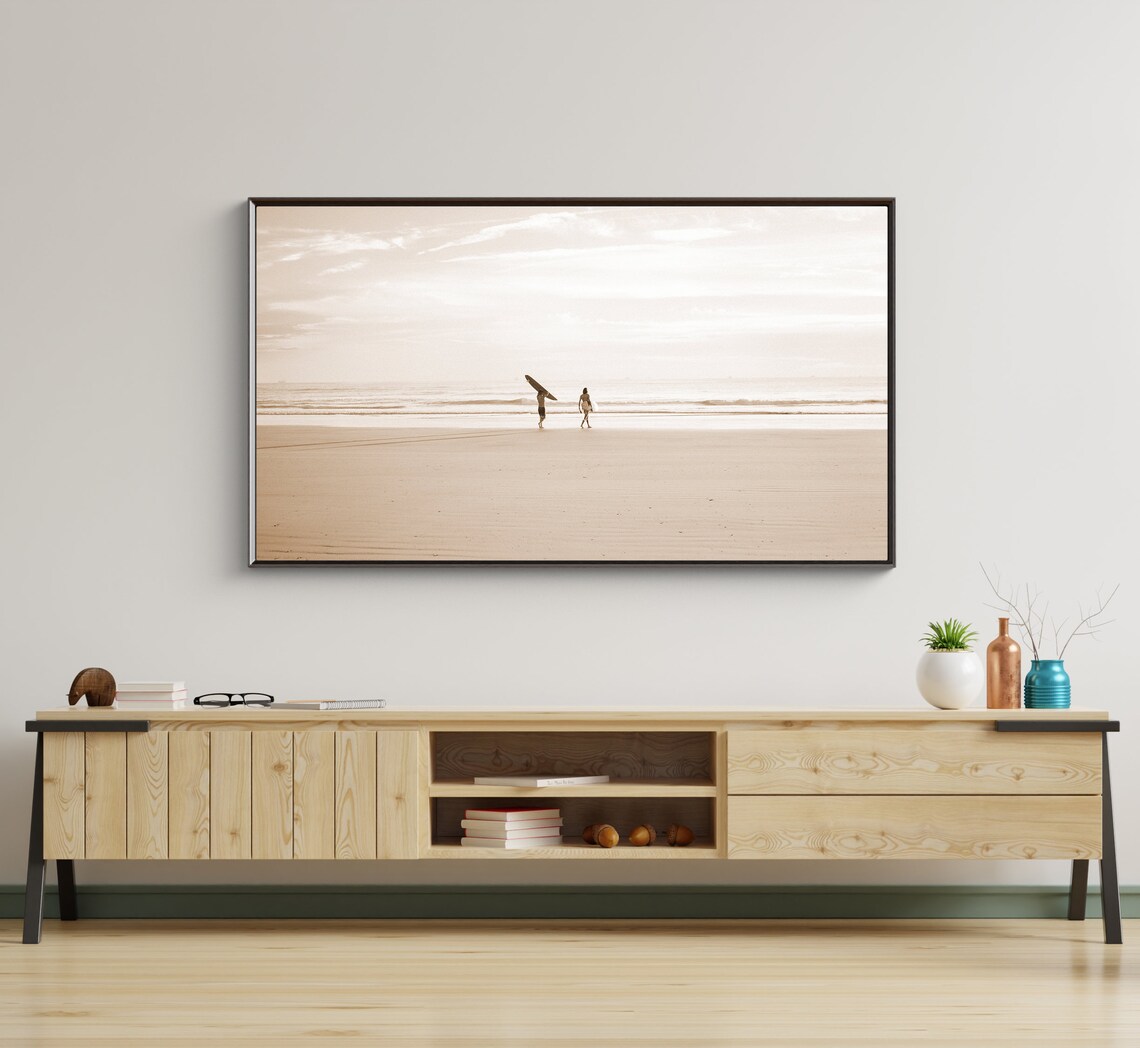 Beach Landscape Travel Poster, Coastal Wall Art