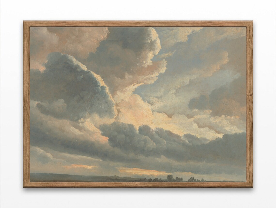 Clouds At Sunset Vintage Sky Landscape Art Print