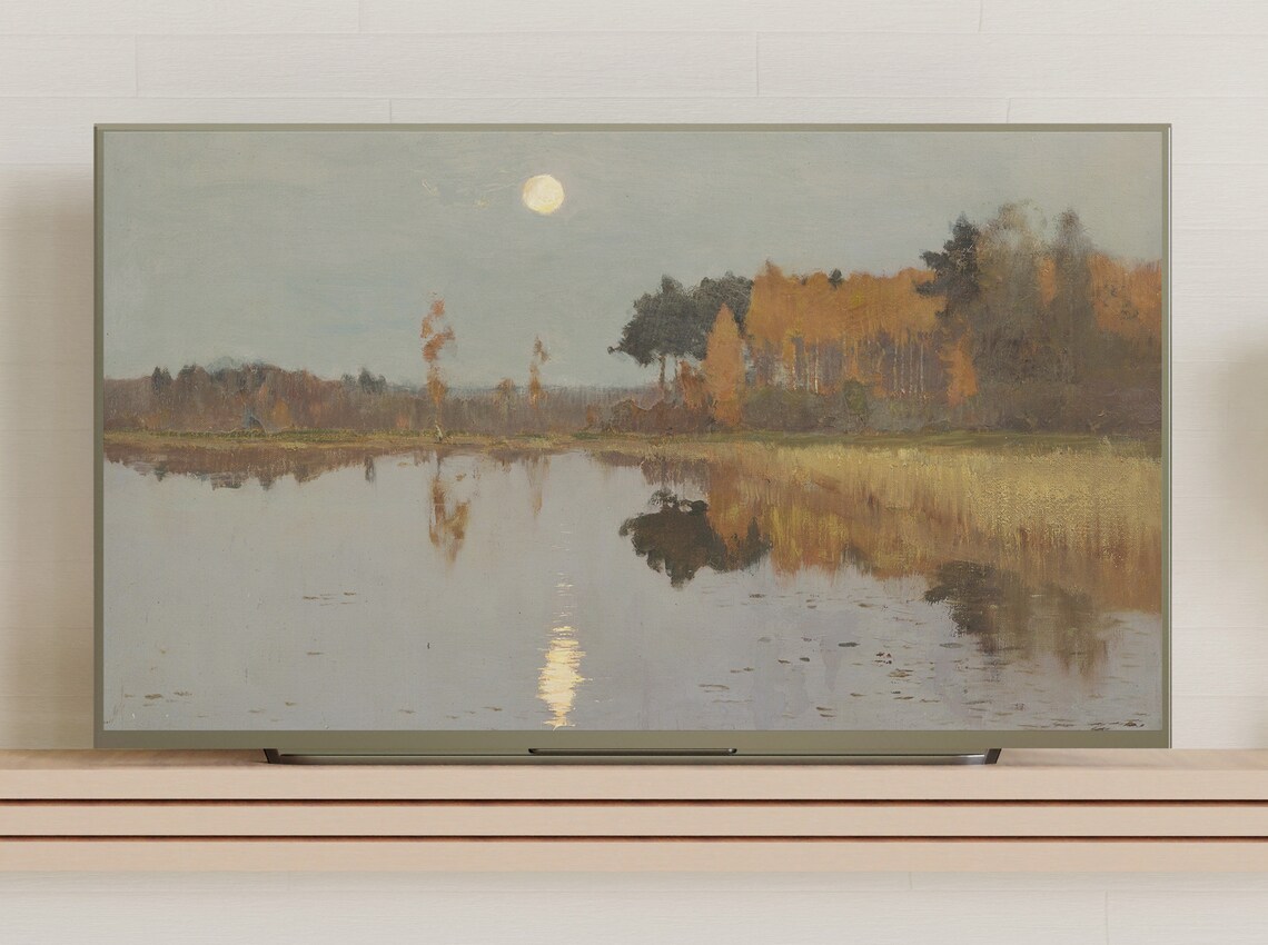 Twilight Moon Landscape Vintage Art Print - Image 3