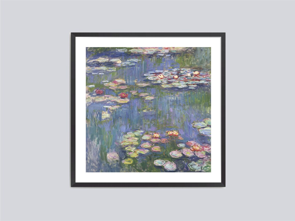 Claude Monet Water Lilies Pond Reflections Impressionist Floral Art Poster - Image 3