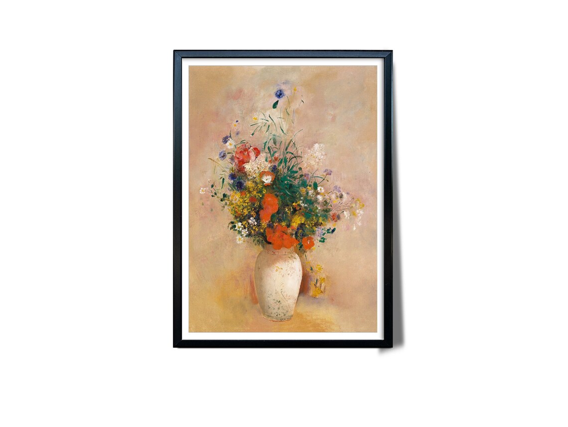 Vase Of Flowers French Vintage Floral Art Print - Image 2