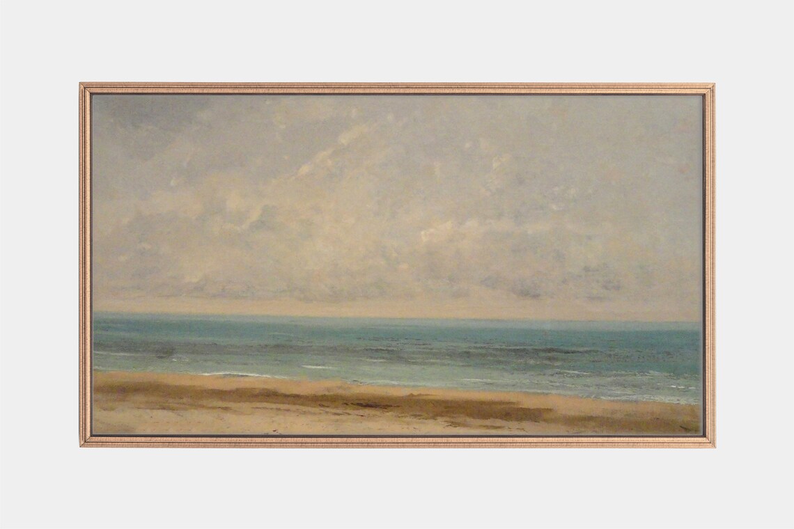 Gustave Courbet Calm Sea Beach Vintage Seascape Painting Poster