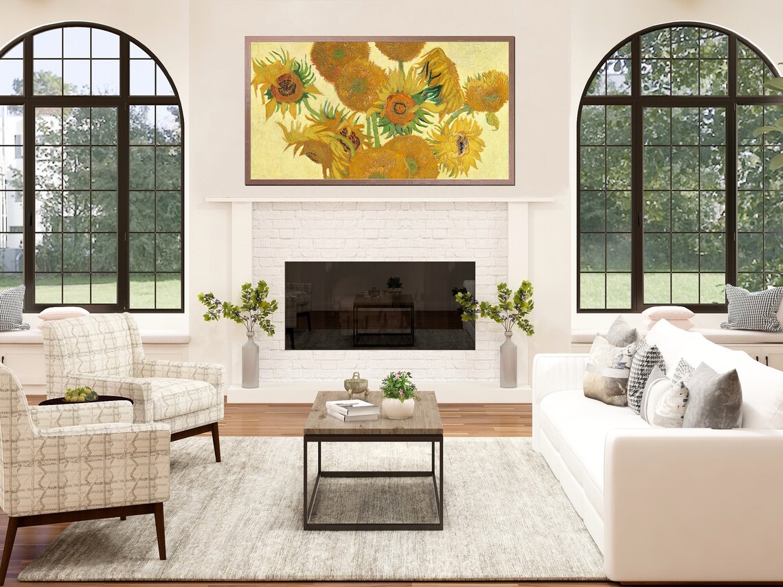 Van Gogh Sunflowers Golden Yellow Bouquet Famous Vintage Oil Painting Print - Image 2
