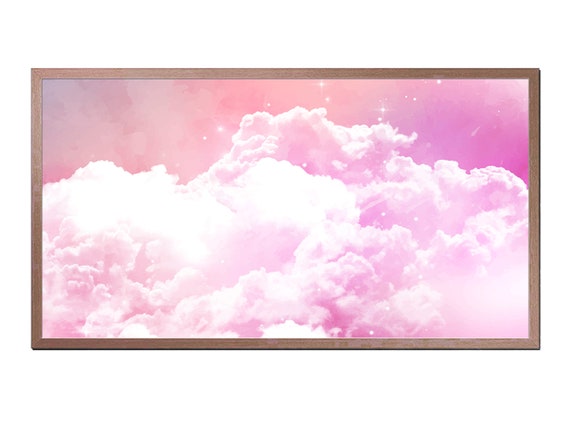 Frame Tv Art File Pink Clouds Frame Tv Art Instant Art Tv Art For Tv Frame