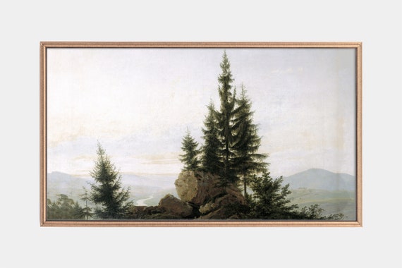 Frame Tv Art Trees In Art Paintings Of Rivers Vintage Landscape Instant