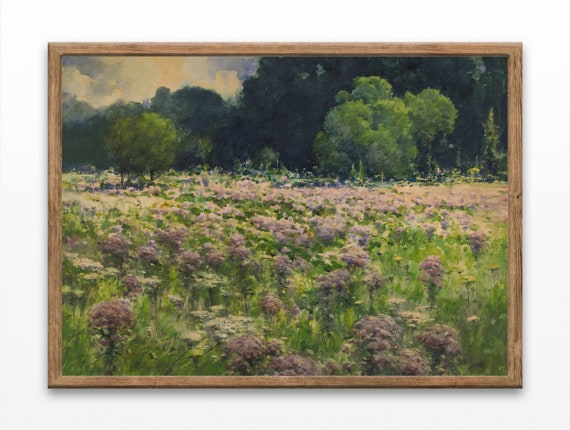Paintings Of Meadow Vintage Watercolor Prints Lake House Wall Art Living Room Art Prints Prints