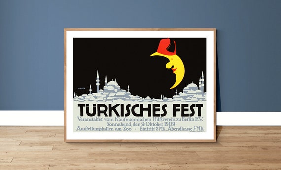 Trkisches Fest Vintage Entertainment Poster By Julius Klinger Poster Paper Or Print Gift Idea Wall Decor
