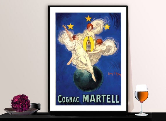 Cognac Martell Vintage Fooddrink Poster Cognac Lovers Gift Beverages Art Deco Interior Lovely Bar Decor Ideas