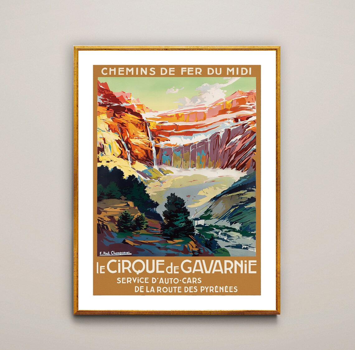 La Cirque De Gavarnie France Vintage Travel Poster