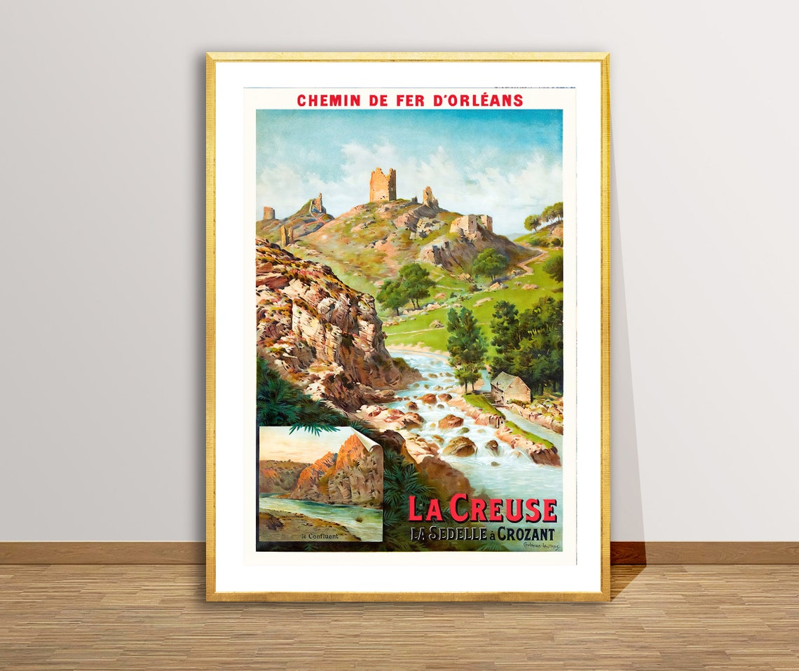 La Creuse La Sedelle a Crozant River Gorge Castle Ruins Travel Poster
