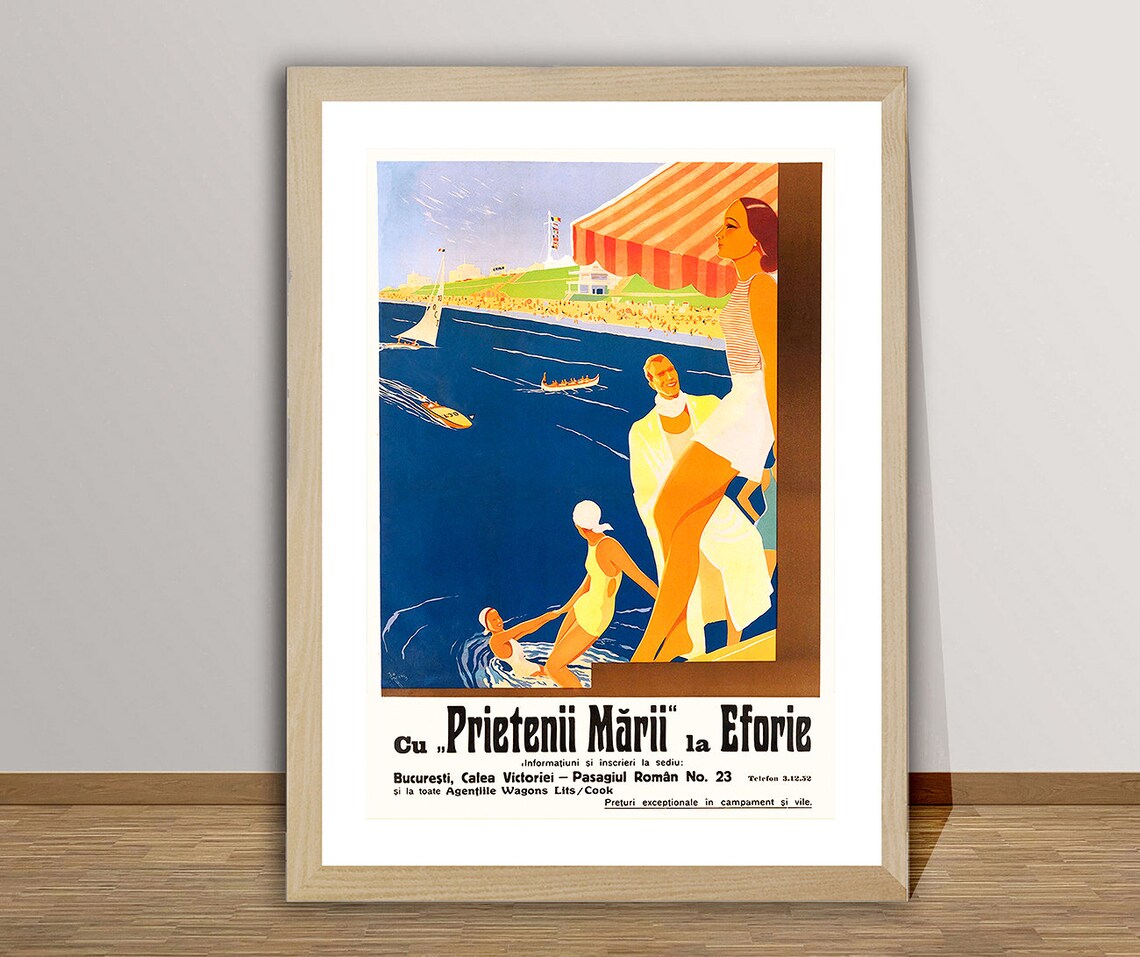 Cu Prietenii Marie La Eforie, Vintage Travel Poster