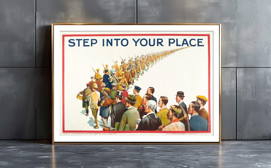 Step Into Your Place WWI British Army Recruitment Vintage Poster - Image 2
