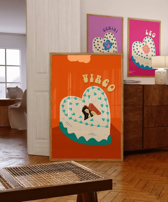 Virgo Zodiac Art Virgo Art Virgo Birthday Gift For Her Virgo Art Print Zodiac Poster Print Zodiac Gift Zodiac Wall Art